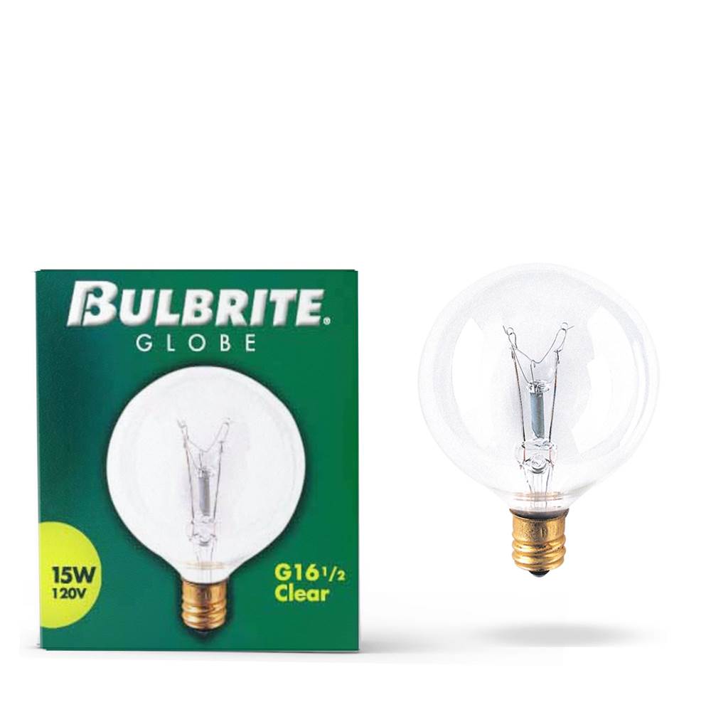 Bulbrite  15w G16 Globe Clear E12 130v