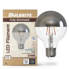 Bulbrite  5w Led G25 2700k Filament Half Mirror E26 Fully Compatible Dimming