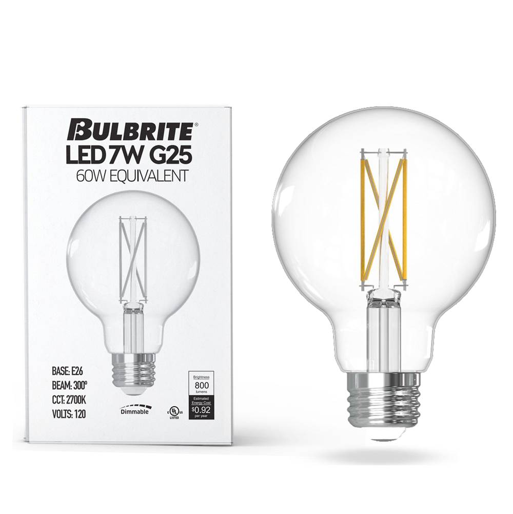 Bulbrite  7w Led G25 2700k Filament E26 Dim
