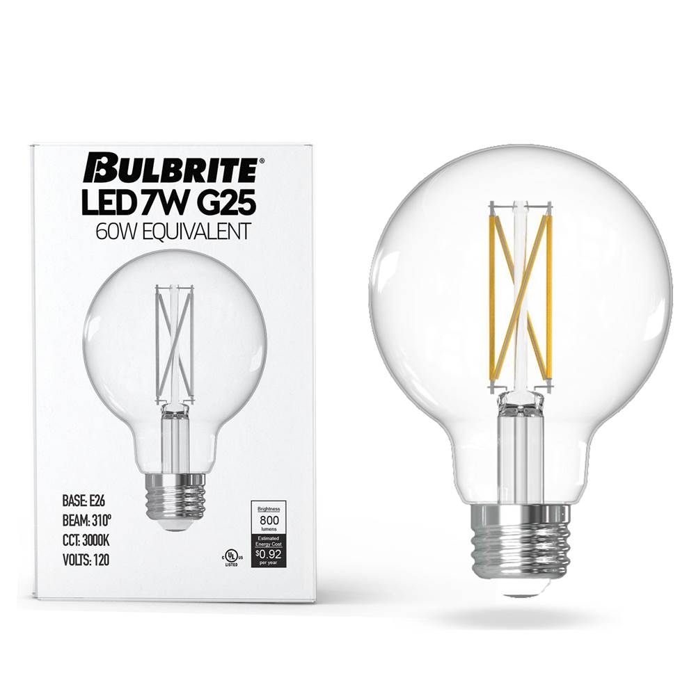 Bulbrite  7w Led G25 3000k Filament E26 Dim