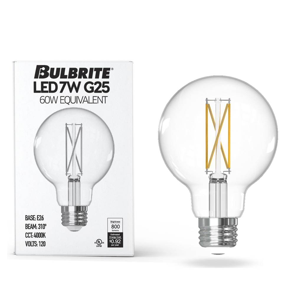 Bulbrite  7w Led G25 4000k Filament E26 Dim