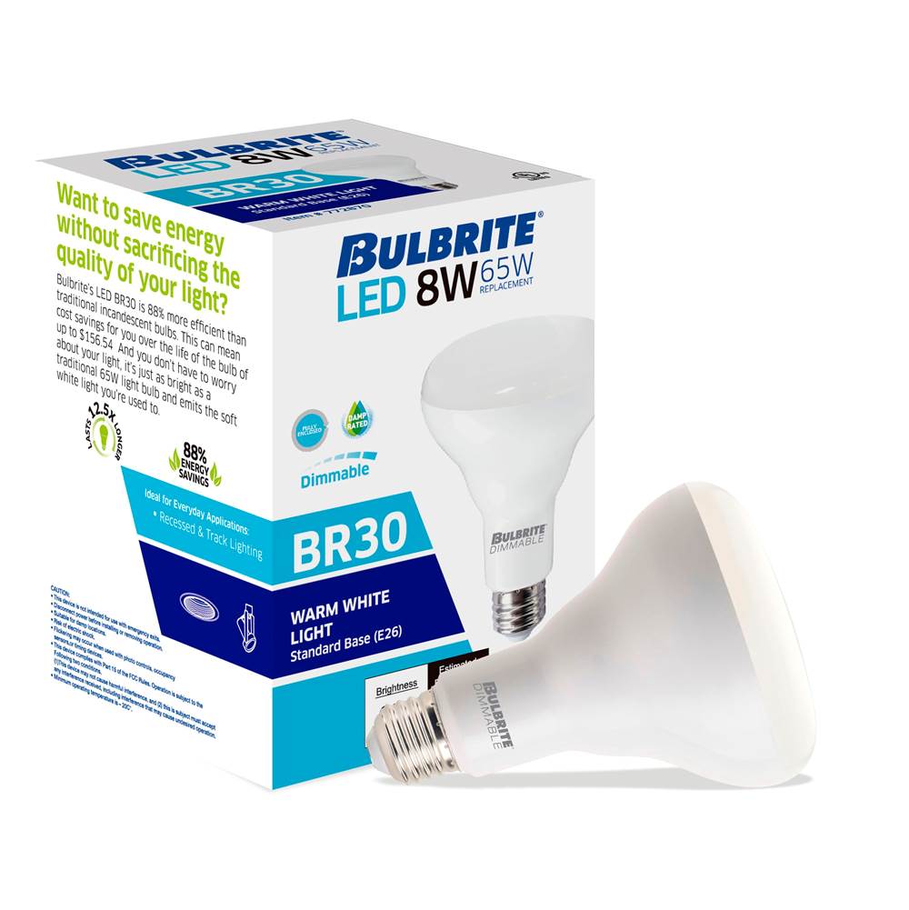 Bulbrite  8w Led Br30 2700k E26 120v
