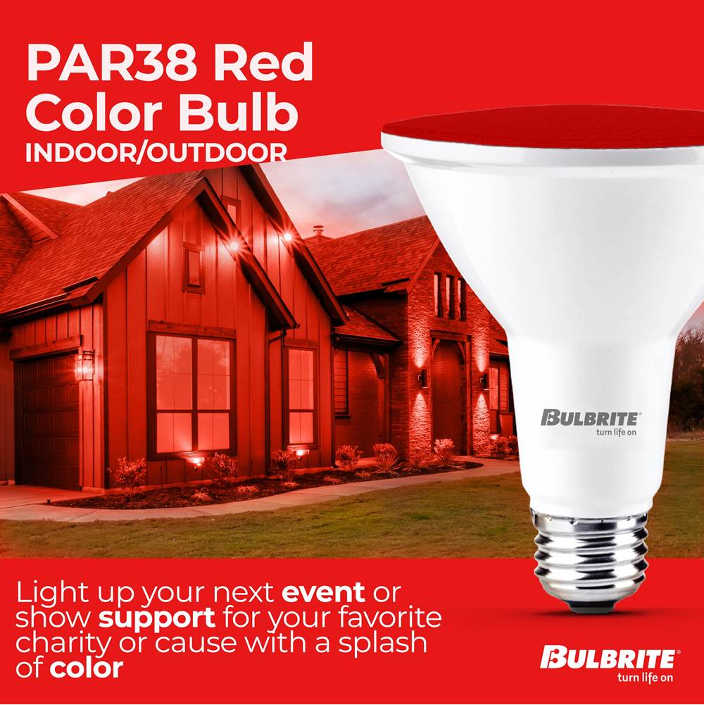 Bulbrite 772500  15w Led Par38 Red Flood Wet Dimmable Image 2