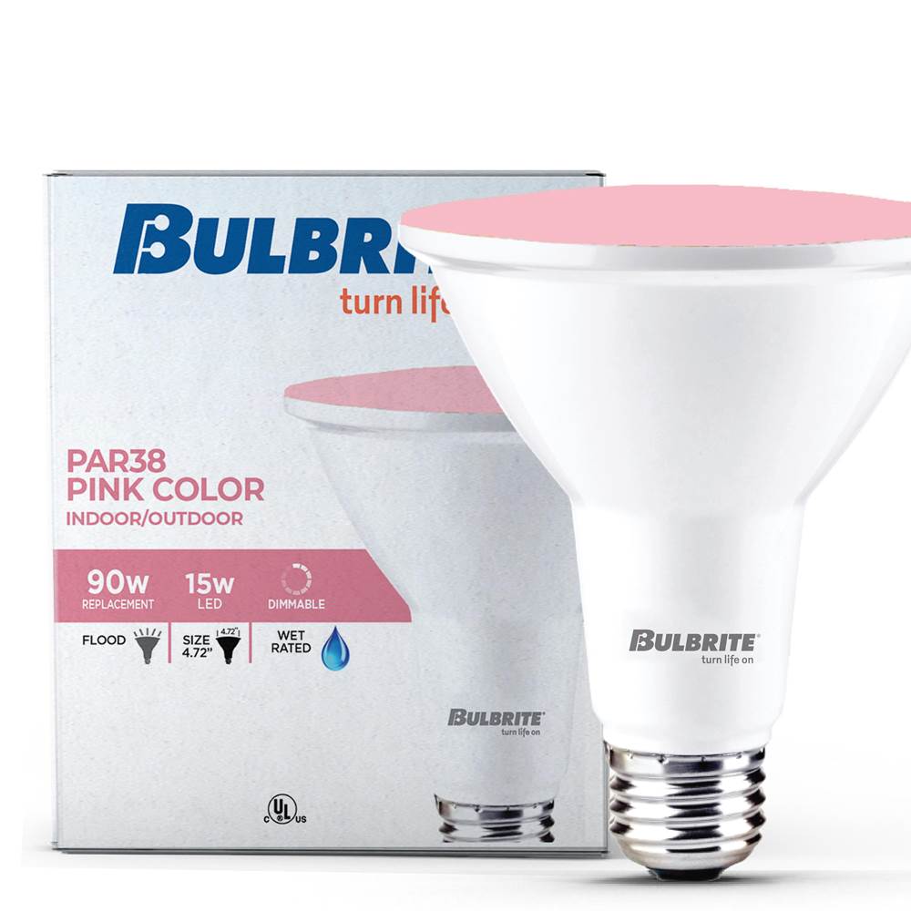 Bulbrite  15w Led Par38 Pink Flood Wet Dimmable
