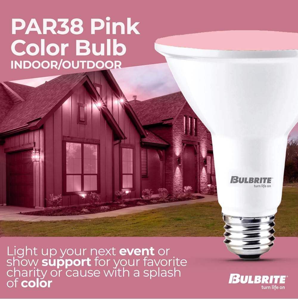 Bulbrite 772505  15w Led Par38 Pink Flood Wet Dimmable Image 2