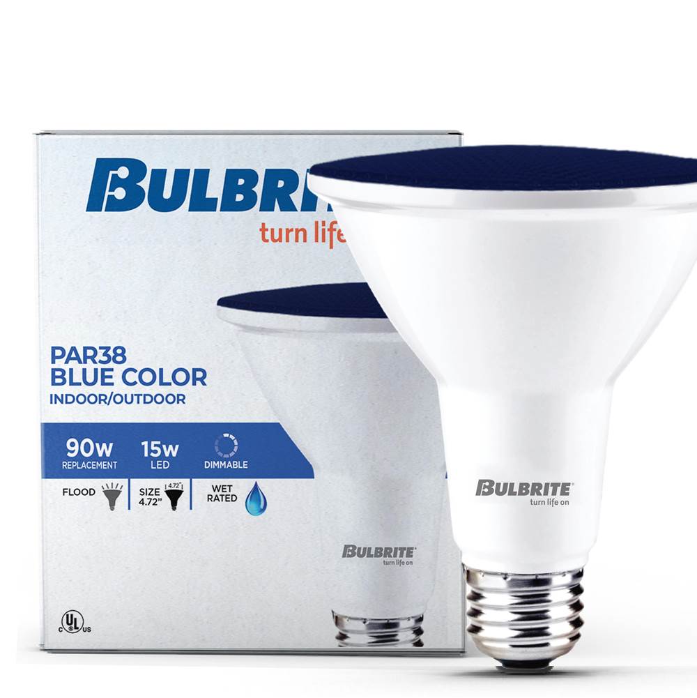 Bulbrite  15w Led Par38 Blue Flood Wet Dimmable