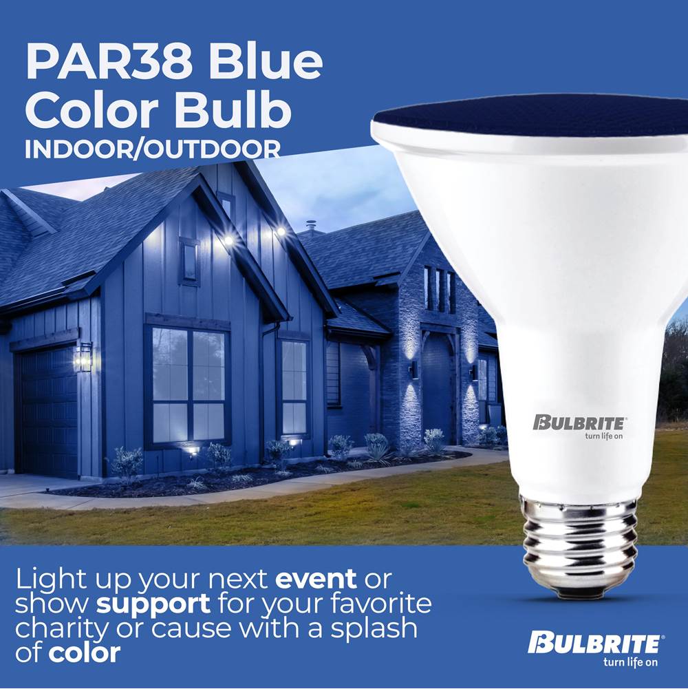 Bulbrite 772504  15w Led Par38 Blue Flood Wet Dimmable Image 2