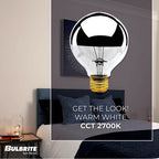 Bulbrite 712334 Half Chrome 40w G25 Half Chrome E26 120v Image 2