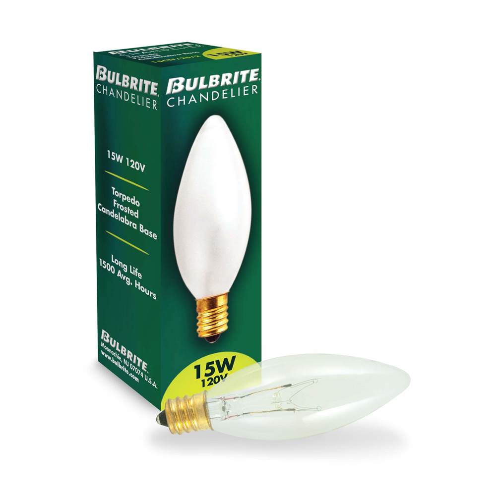 Bulbrite  15w B8 Torpedo Clear E12 120v