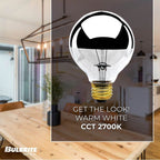 Bulbrite 712331 Half Chrome 100w G25 Half Chrome E26 120v* Image 2