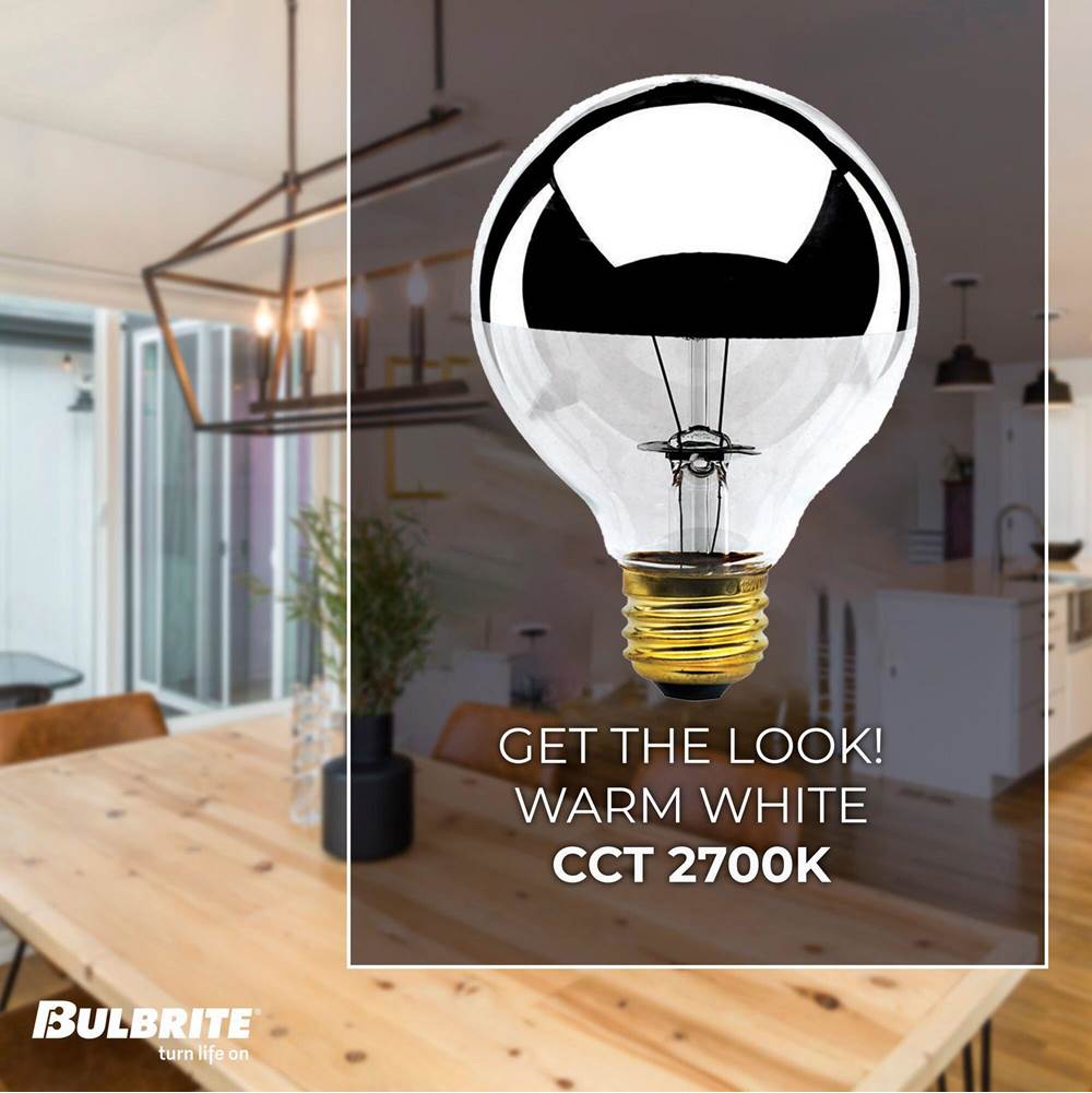 Bulbrite 712331 Half Chrome 100w G25 Half Chrome E26 120v* Image 2