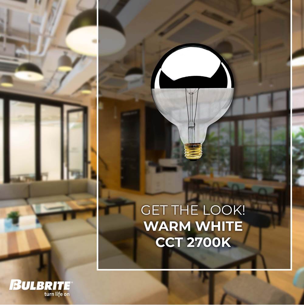 Bulbrite  60w G40 Half Chrome E26 120v