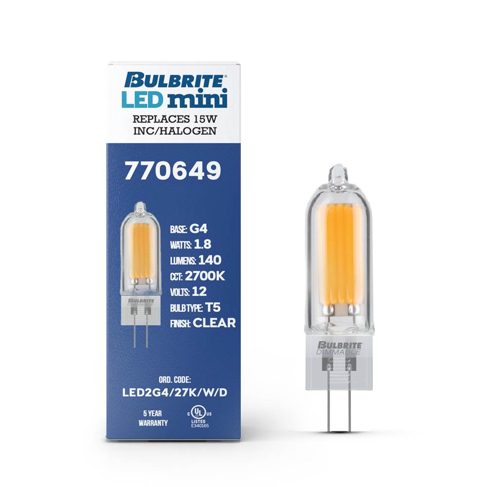 Bulbrite  1.8w Led G4 Wafer Glass 2700k 12v