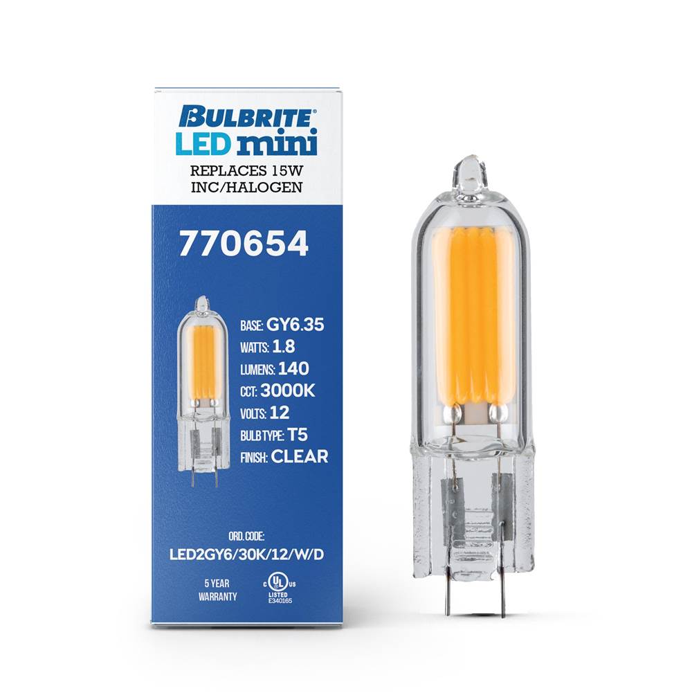 Bulbrite  1.8w Led Gy6 Wafer Glass 3000k 12v