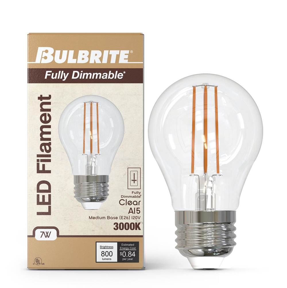 Bulbrite  7w Led A15 3000k Filament E26 Fully Compatible Dimming
