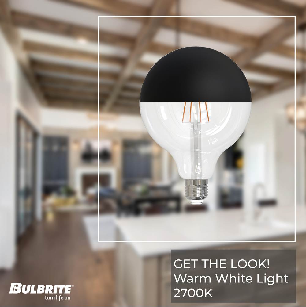 Bulbrite 776836  6w Led G25 2700k Filament Half Black Fully Compatible Dimming Image 9