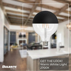 Bulbrite 776836  6w Led G25 2700k Filament Half Black Fully Compatible Dimming Image 9