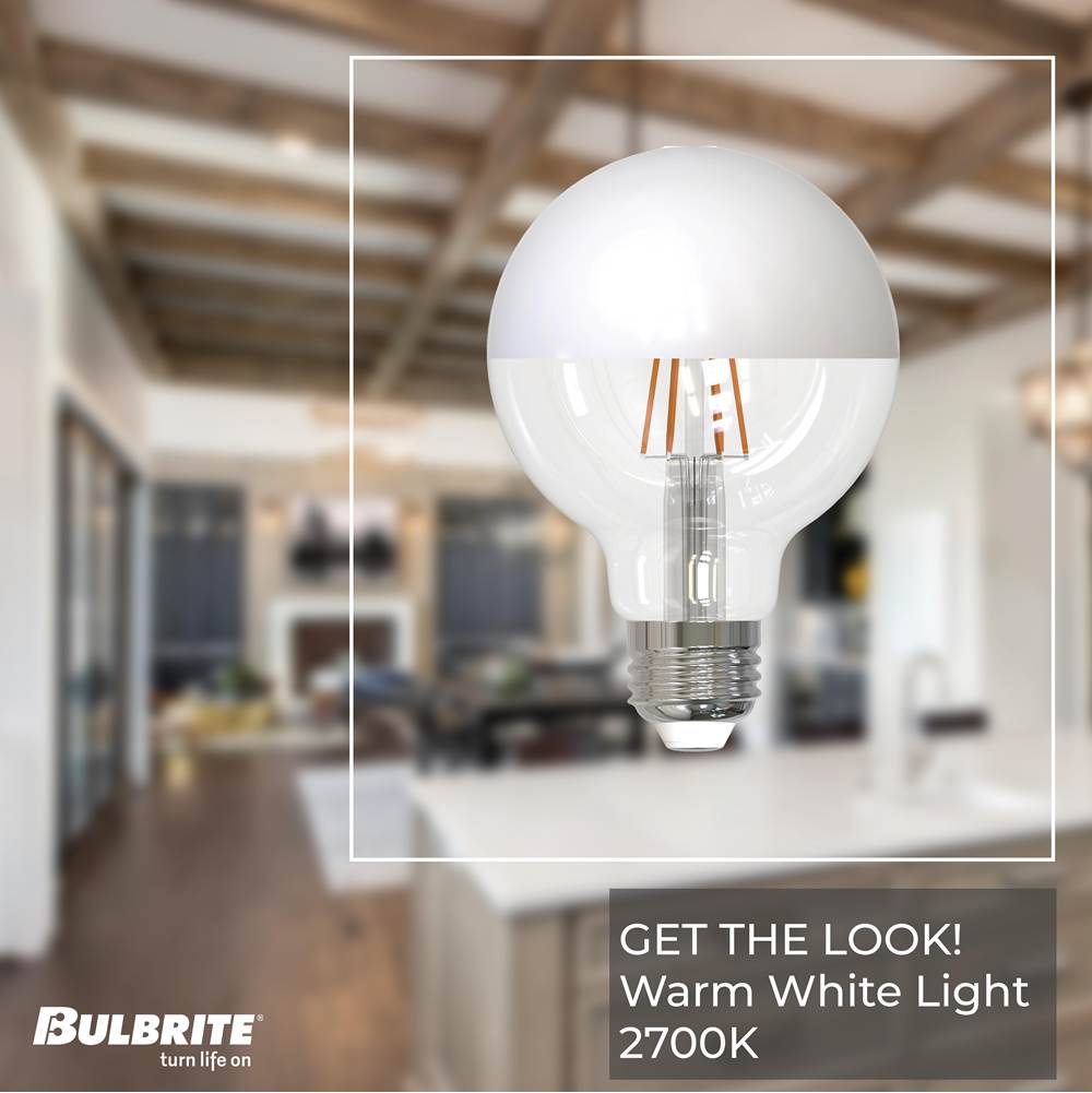 Bulbrite 776840  6w Led G25 2700k Filament Half White Fully Compatible Dimming Image 9
