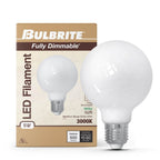 Bulbrite  5w Led G25 3000k Filament Milky Fully Compatible Dimming