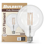 Bulbrite  8.5w Led G40 4000k Filament Fully Compatible Dimming