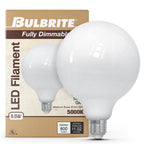 Bulbrite  8.5w Led G40 5000k Filament Milky Fully Compatible Dimming