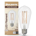 Bulbrite  8.5w Led St18 5000k Filament Fully Compatible Dimming