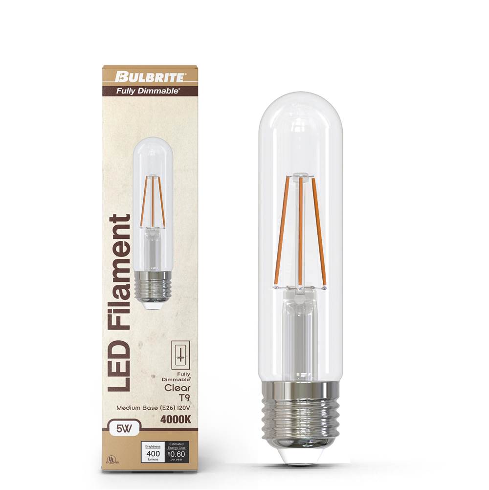Bulbrite  5w Led T9 5'' 4000k Filament Fully Compatible Dimming Ja8