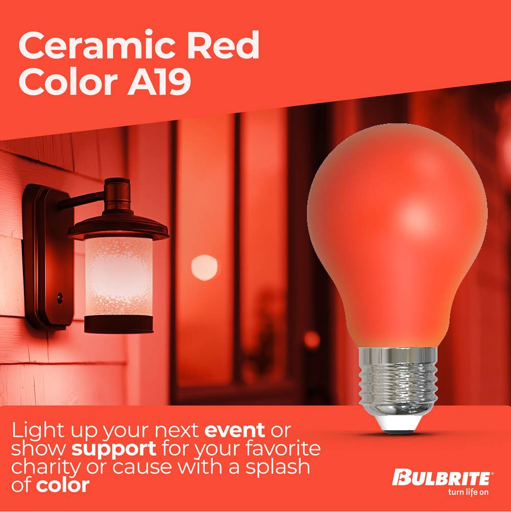 Bulbrite 776105  4.5w Led A19 Red Filament Dimmable Image 2