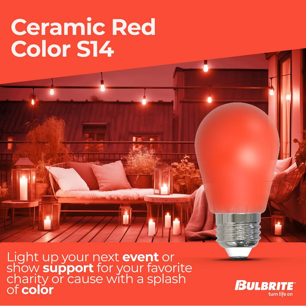 Bulbrite 776150  2.5w Led S14 Red Filament Dimmable Image 2