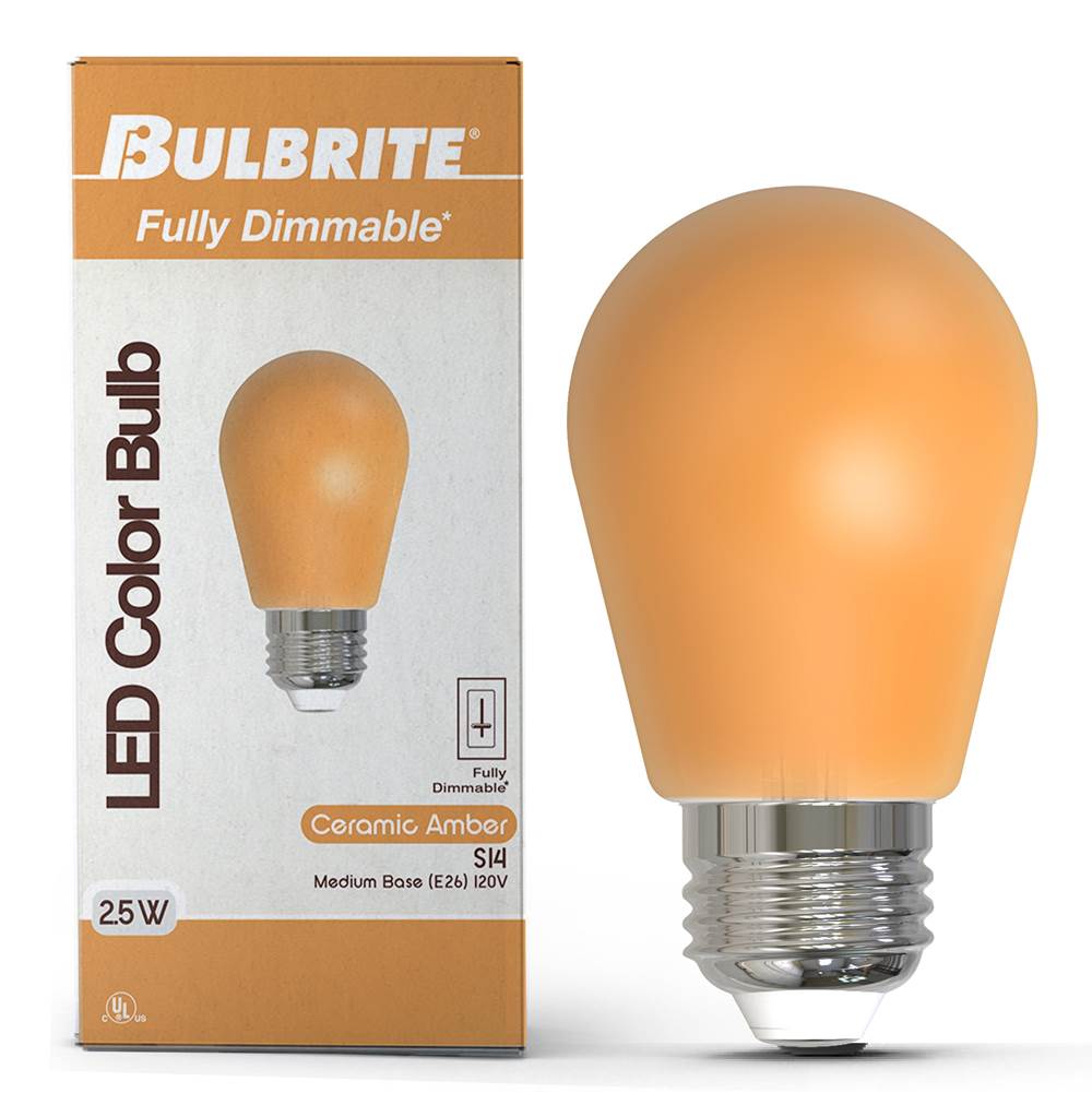 Bulbrite  2.5w Led S14 Amber Filament Dimmable