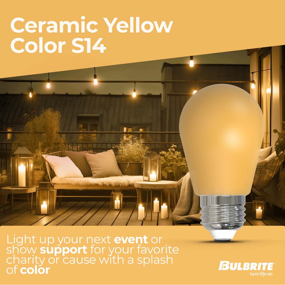 Bulbrite 776152  2.5w Led S14 Yellow Filament Dimmable Image 2