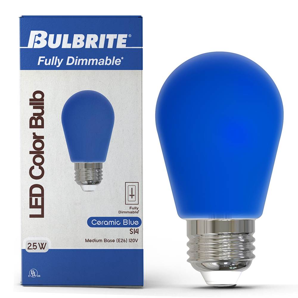 Bulbrite  2.5w Led S14 Blue Filament Dimmable
