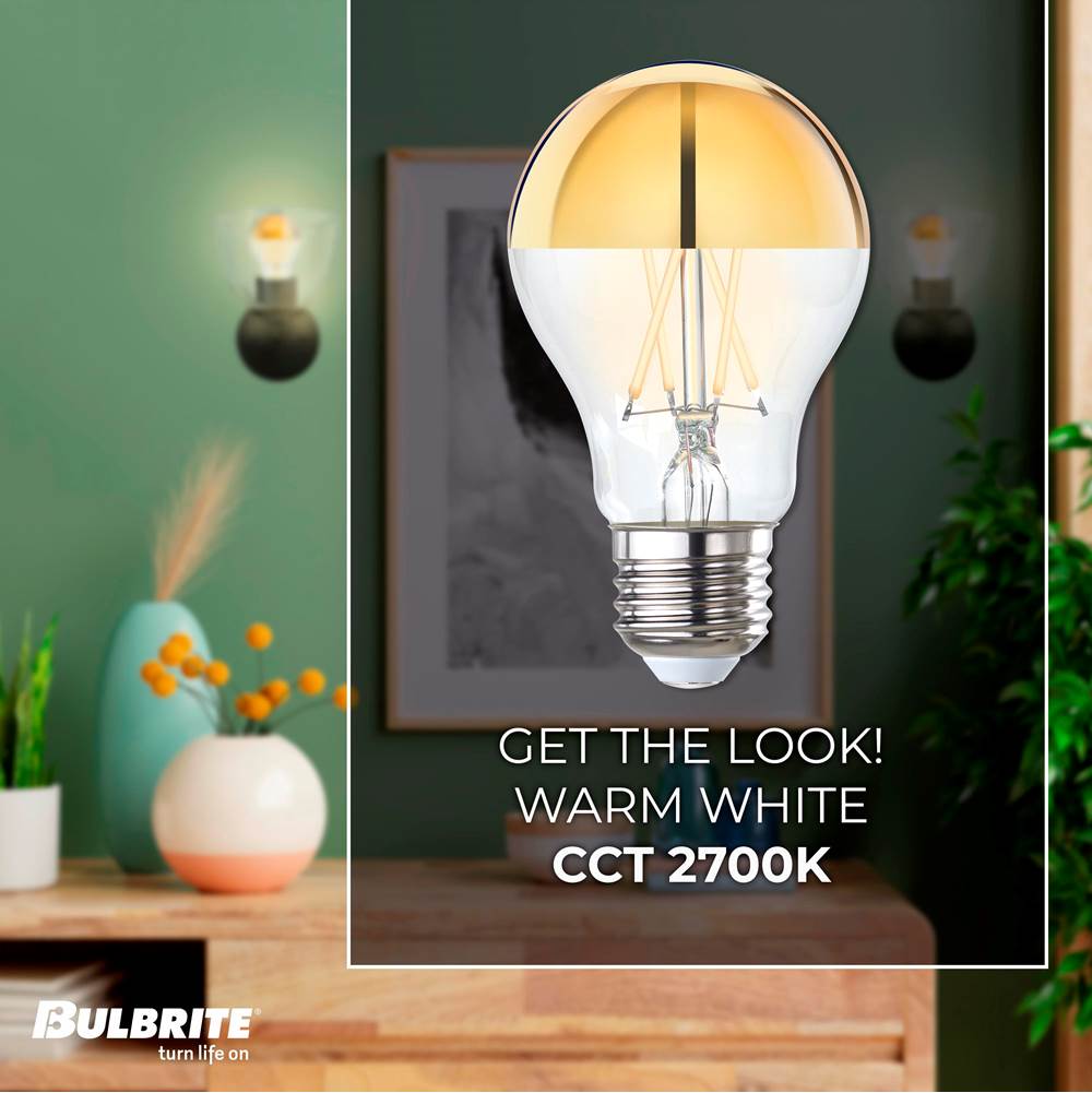 Bulbrite 776679  5w Led A19 2700k Filament Half Gold E26 Fully Compatible Dimming Image 2