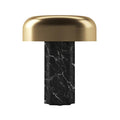 Bulbrite K70501 Black Marble / Brushed Brass Cordless Table Lamp Fluted Column Black Marble Brushed Brass Image 1