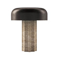 Bulbrite K70500 Travertine Cordless Table Lamp Fluted Column Travertine Chocolate Bronze Image 1