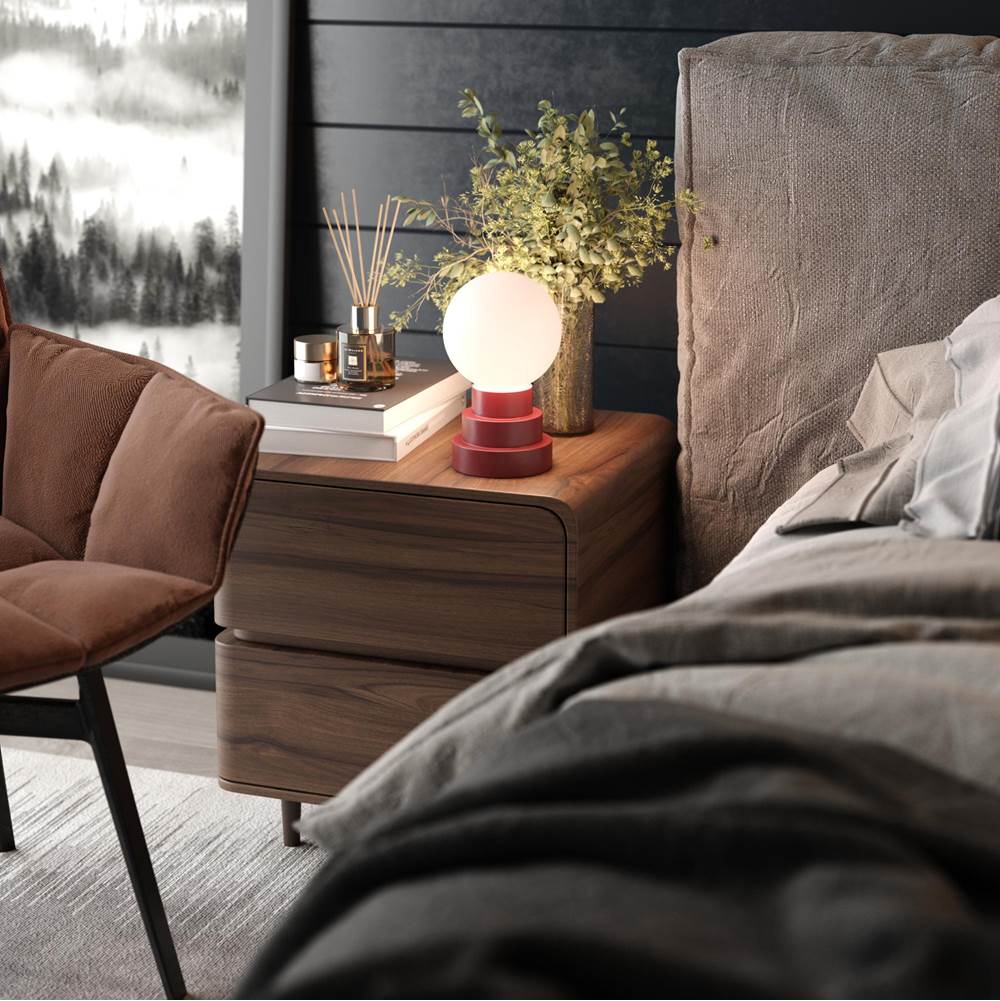 Bulbrite  Cordless Table Lamp Globe Oxblood