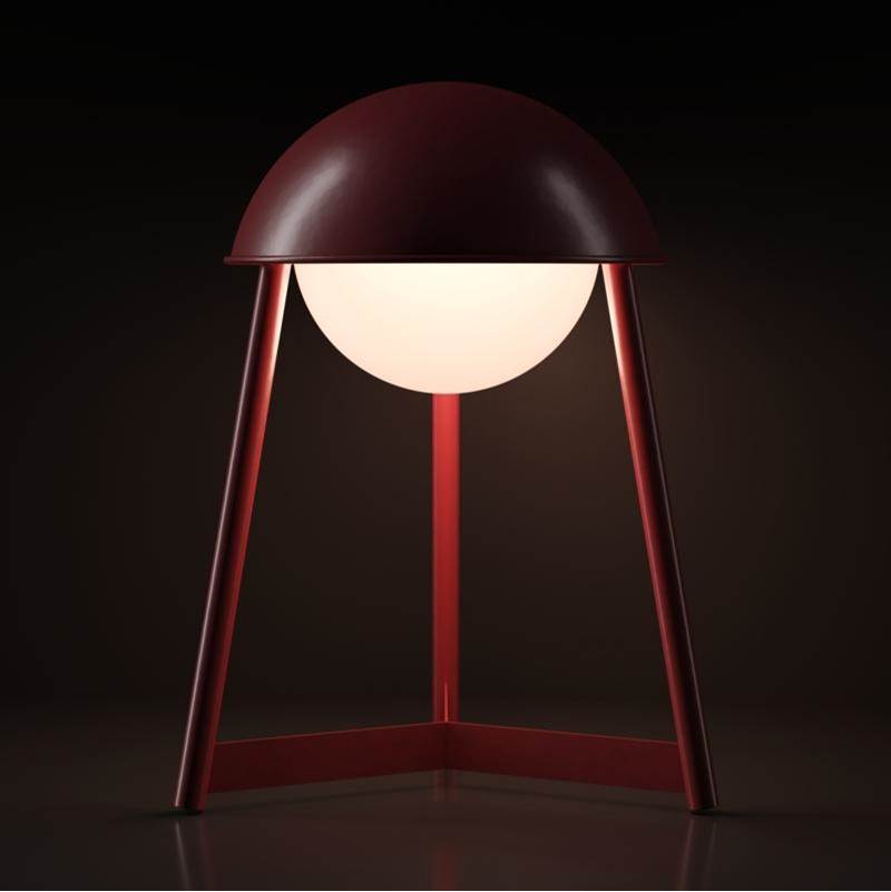 Bulbrite K70101 Oxblood Cordless Table Lamp Helmet Oxblood Image 6