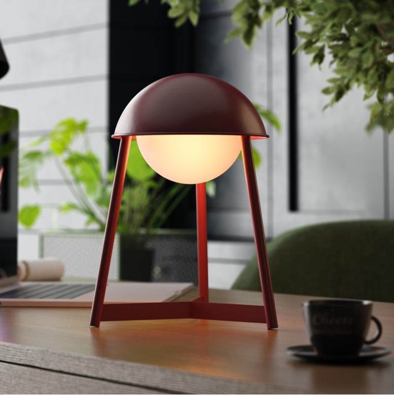 Bulbrite K70101 Oxblood Cordless Table Lamp Helmet Oxblood Image 8