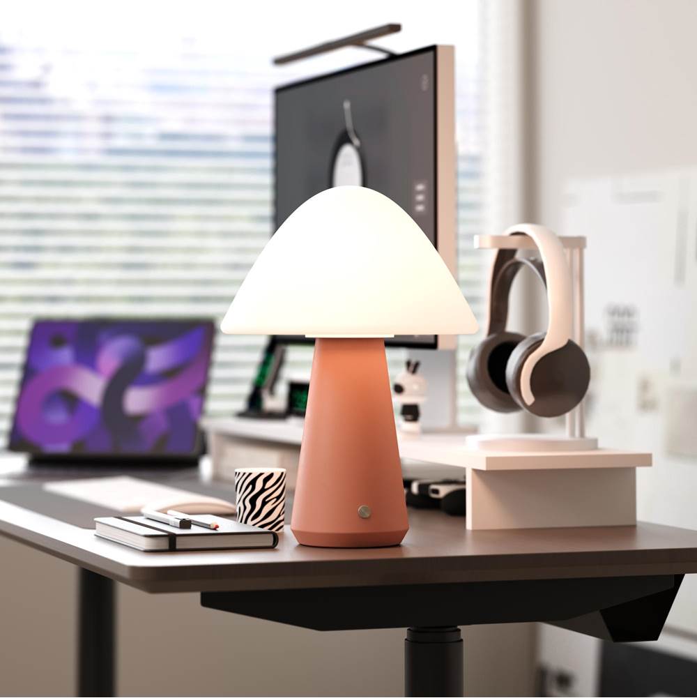 Bulbrite K70602 Terracotta Cordless Table Lamp Mushroom Terracotta Image 2