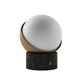 Bulbrite k70701 Black Marble / Brushed Brass Cordless Table Lamp Orb Black Marble Brushed Brass Image 1