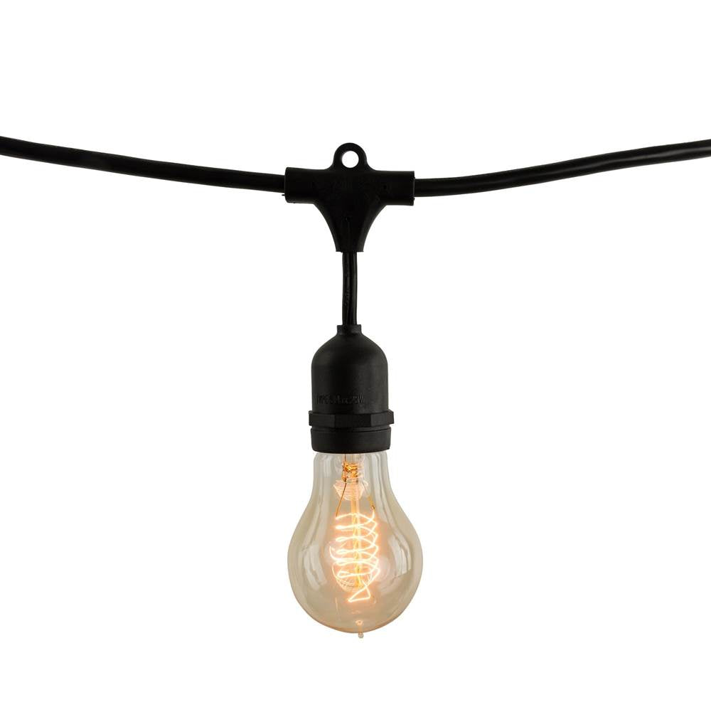 Bulbrite 810004 Black 48' String Light Set W/nostalgic A19 Lamps Image 1