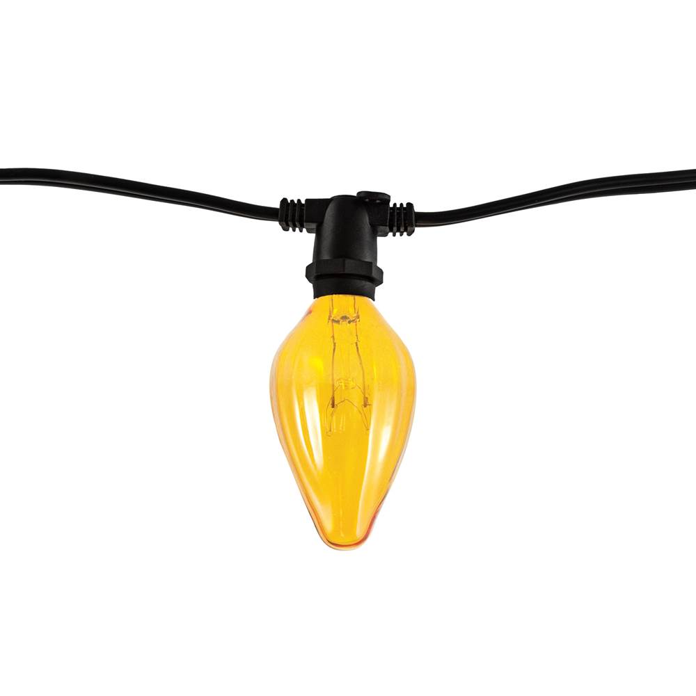 Bulbrite 810150 Amber 14' String Light 10 Sockets Kit Black W/15w Fiesta Amber E12 Lamps Image 1