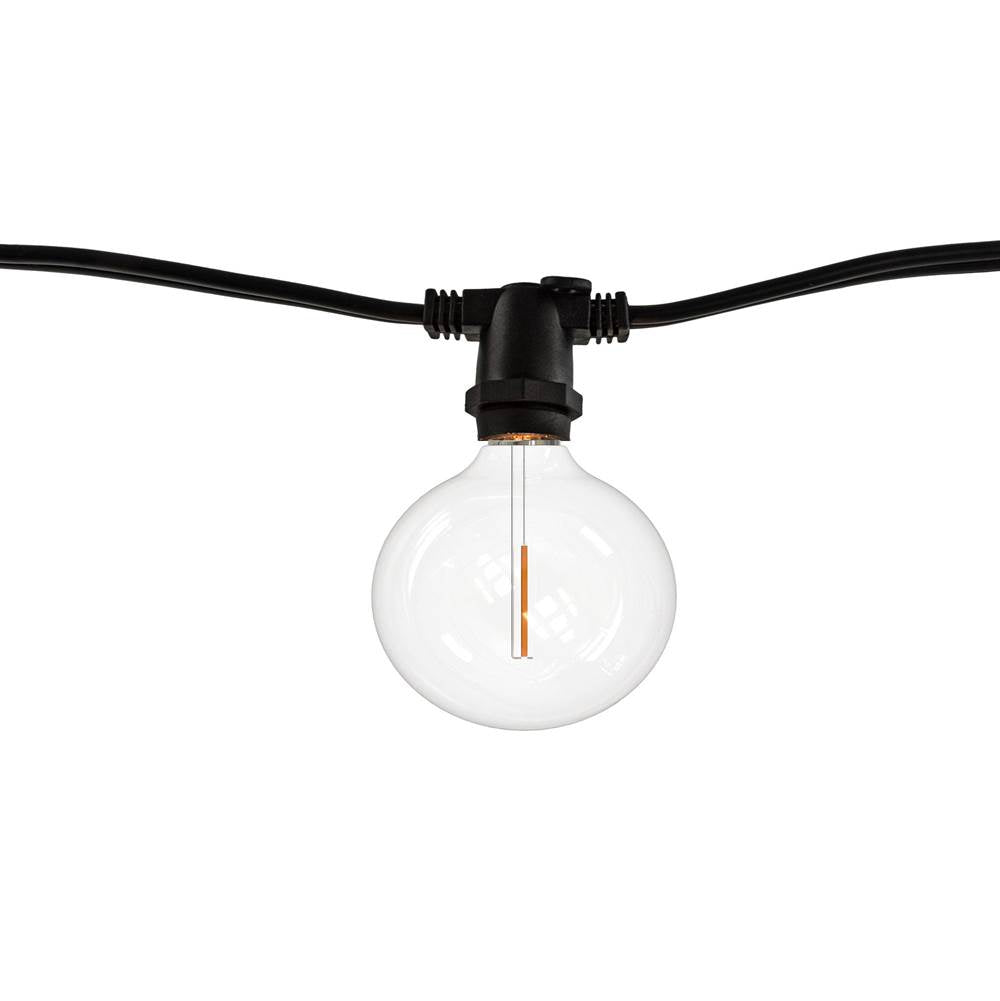 Bulbrite 812123 Black 14' String Light 10 Sockets 16'' Spacing E12 Black Kit - W/1w Plastic Led G16 Clear Lamps Image 1