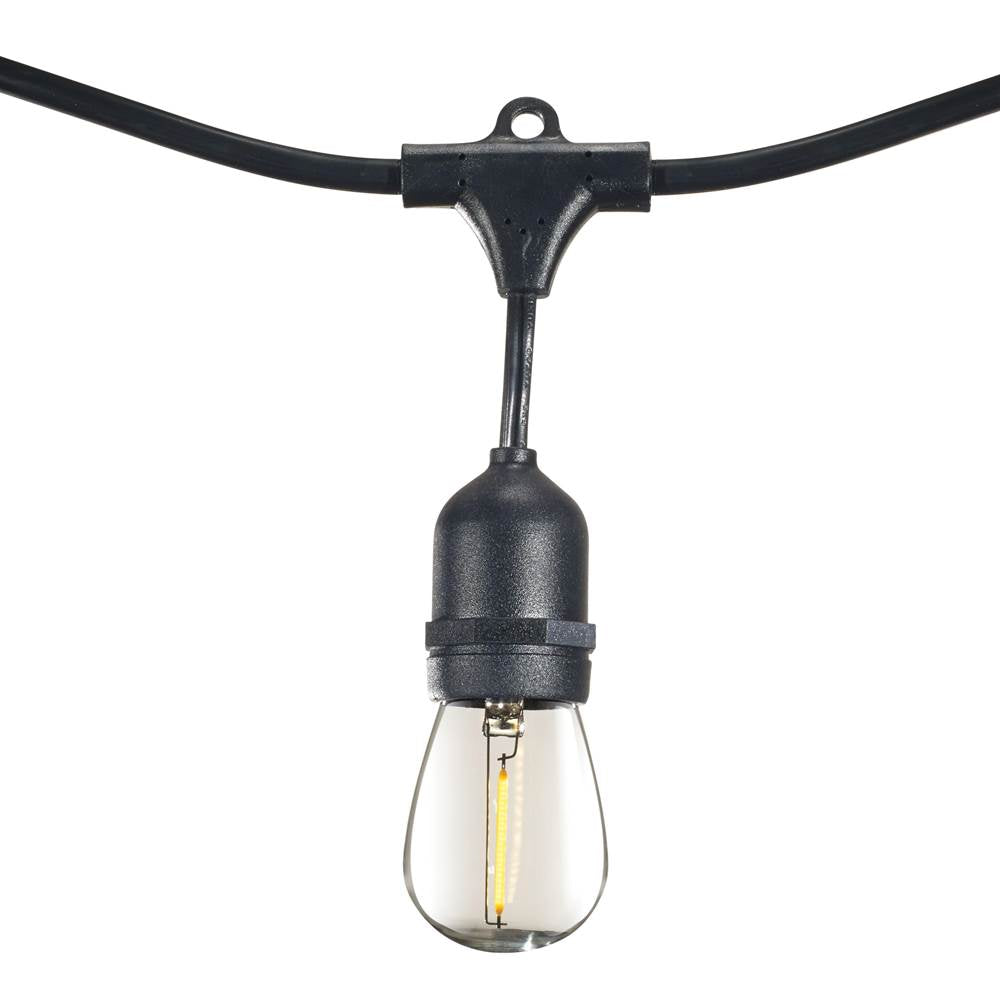 Bulbrite  14' String Light 10 Sockets 16'' Spacing E26 Black Kit - W/1w Plastic Led S14 Clear Lamps