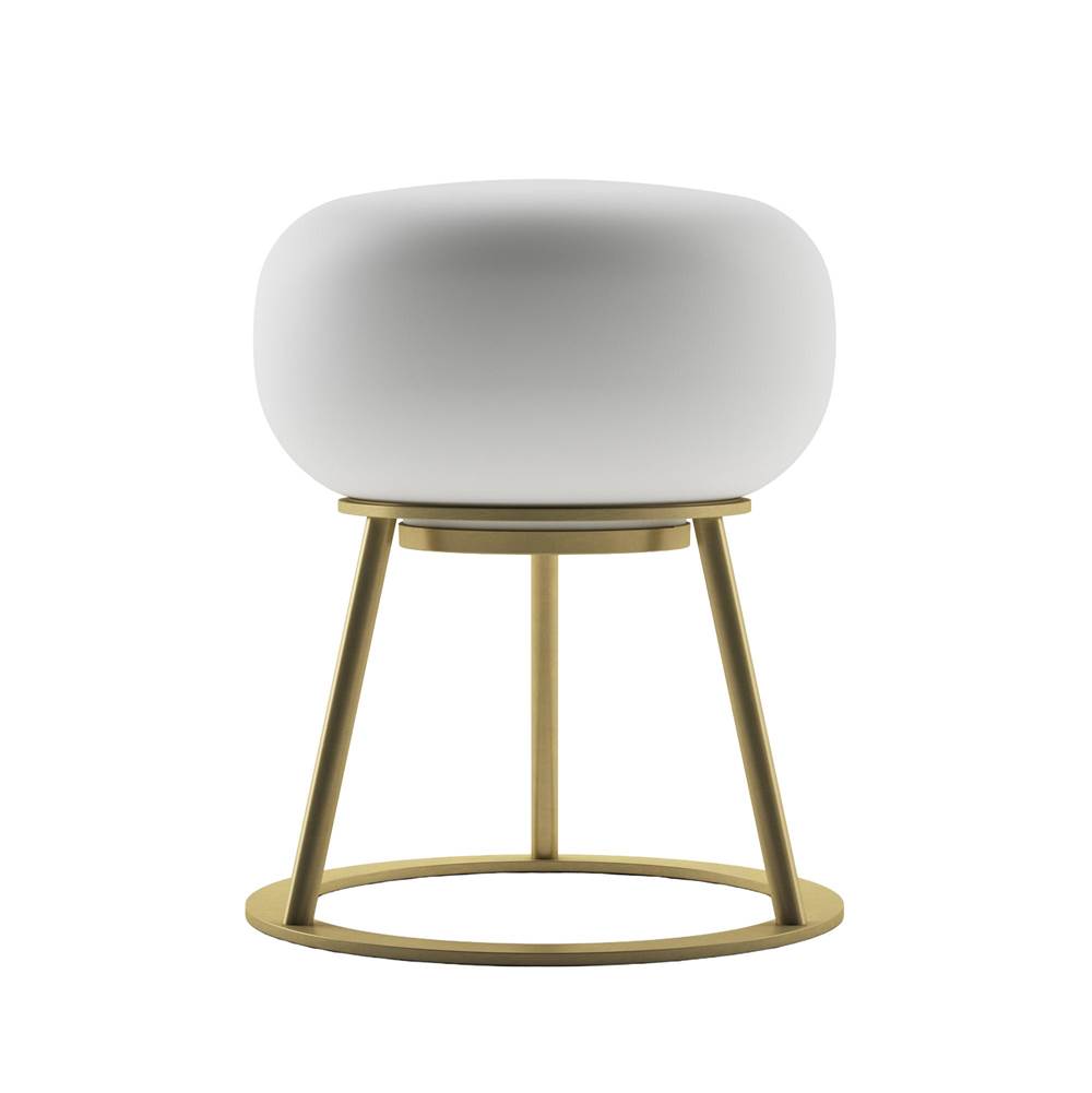 Bulbrite K70301 Brushed Brass Cordless Table Lamp Tripod Brushed Brass Oval Glass Image 1