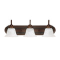 Capital Lighting Arthur 24'' W X 8'' H X 8'' E 3-light Vanity In Burnished Bronze With White Faux Alabaster Glass Shades