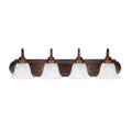 Capital Lighting Arthur 30'' W X 8'' H X 8'' E 4-light Vanity In Burnished Bronze With White Faux Alabaster Glass