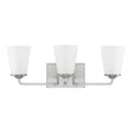 Capital Lighting Braylon 22.5'' W X 8'' H X 7'' E 3-light Vanity In Brushed Nickel With Soft White Glass Shade