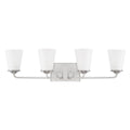 Capital Lighting Braylon 31'' W X 8'' H X 7'' E 4-light Vanity In Brushed Nickel With Soft White Glass Shade