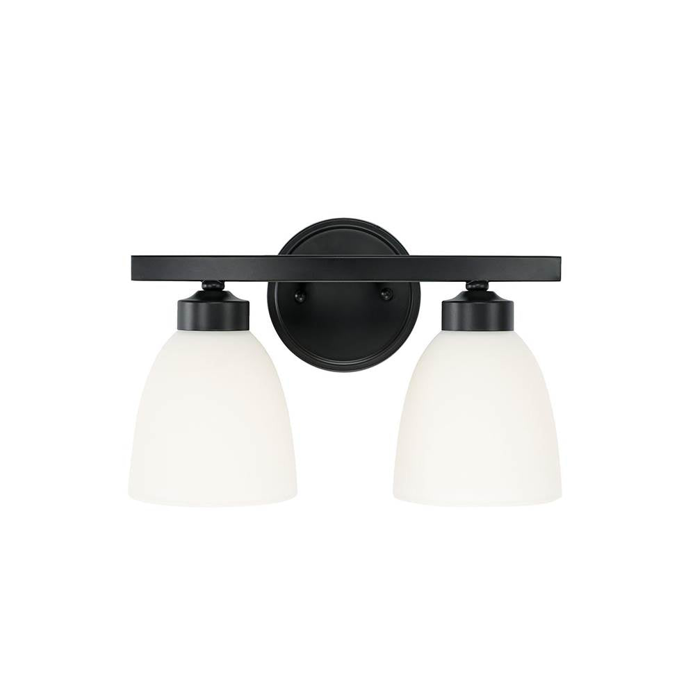 Capital Lighting Jameson 13'' W X 8.5'' H X 7.5'' E 2-light Soft White Glass Vanity In Bronze